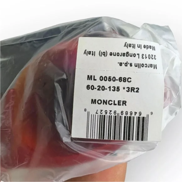 NEW MONCLER Sunglasses Red Shield Mirrored Grey (2 Lens) ML0050/S 68C 60 20 135